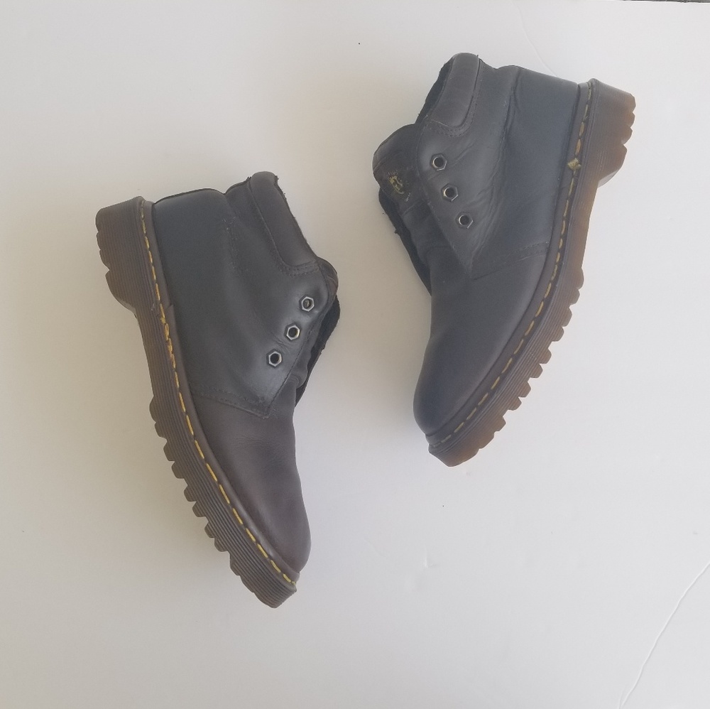 DOC MARTENS Men Brown Leather Ankle Boots Size 6